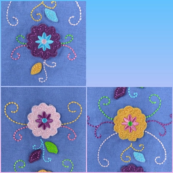 Hanna Andersson girls felt flower t-shirt 110 c7 - Picture 2 of 8